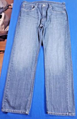 Levis 505 Regular Fit Jeans Mens 36x32 Blue Denim Straight Leg Style